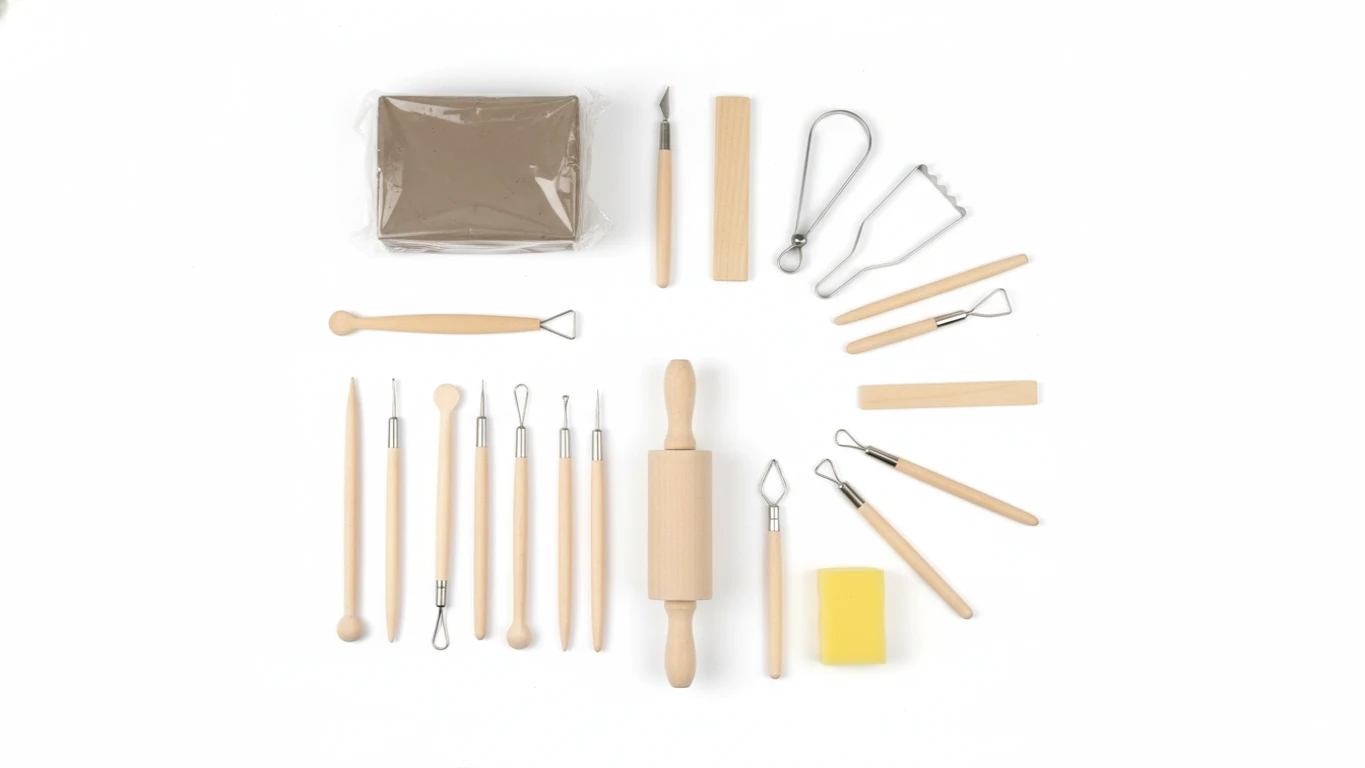 Kit de Modelagem com Argila e Ferramentas