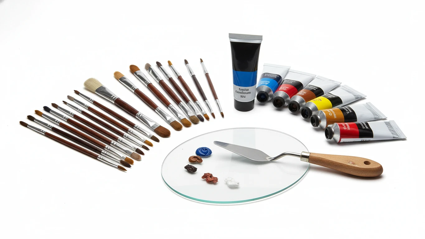 Kit de Pincéis e Tintas para Pintura a Óleo