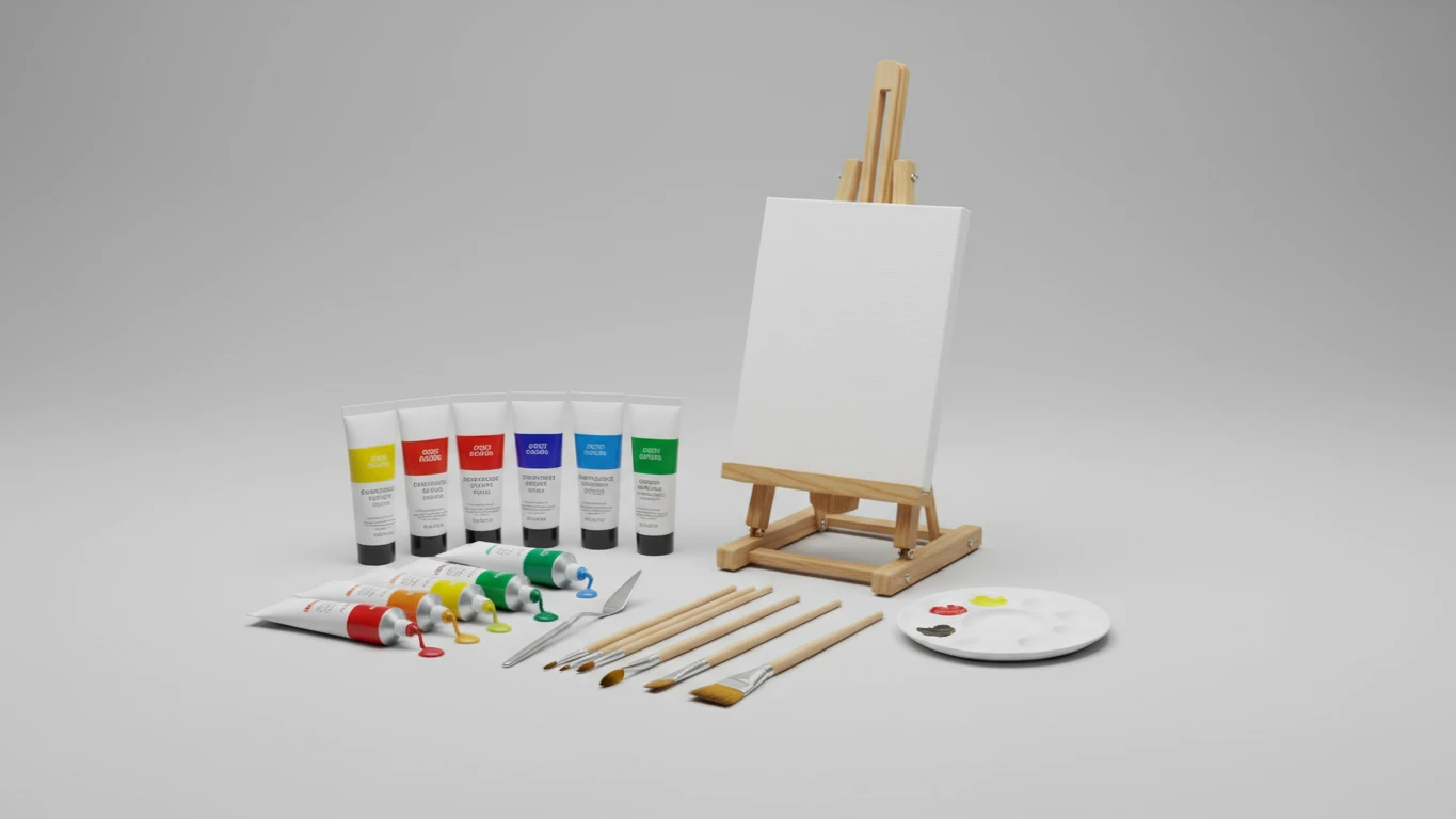 Kit de Pintura com Cavalete e Tintas