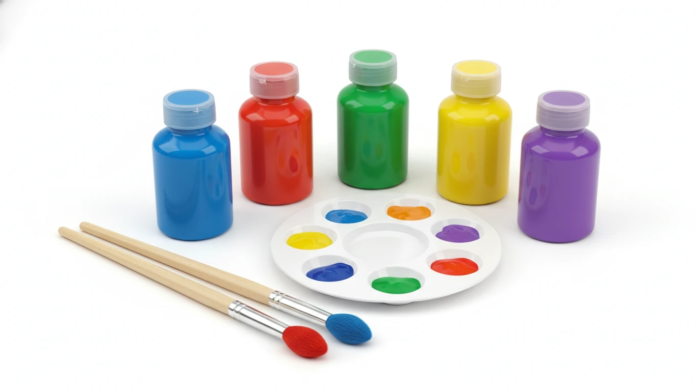 Kit de Pintura com Tinta Lavável e Pincéis Grossos