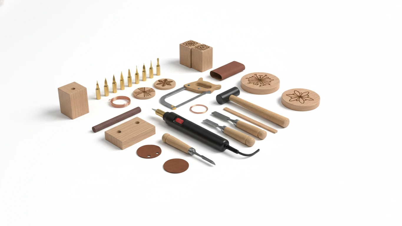 Kit de Pirografia e Marcenaria Básica