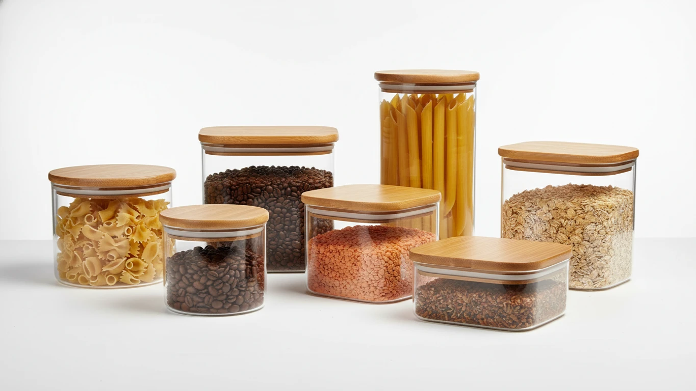 Kit de Potes Herméticos de Vidro para Cozinha