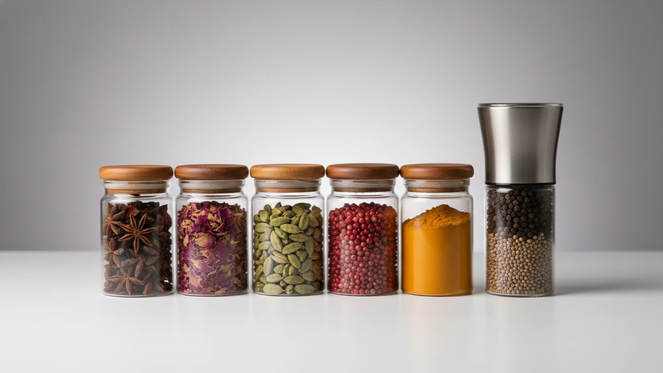 Kit de Temperos Exóticos e Moedor