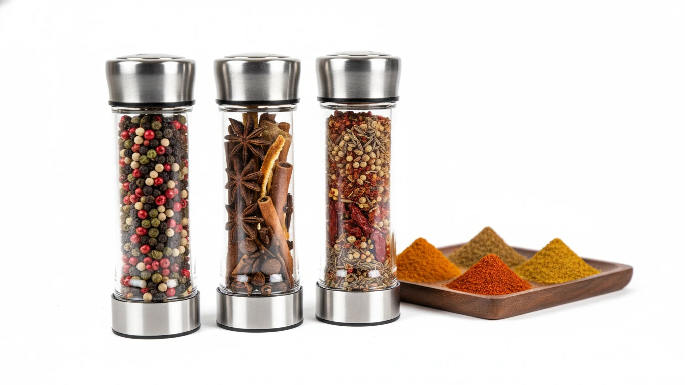 Kit de Temperos Exóticos e Moedores