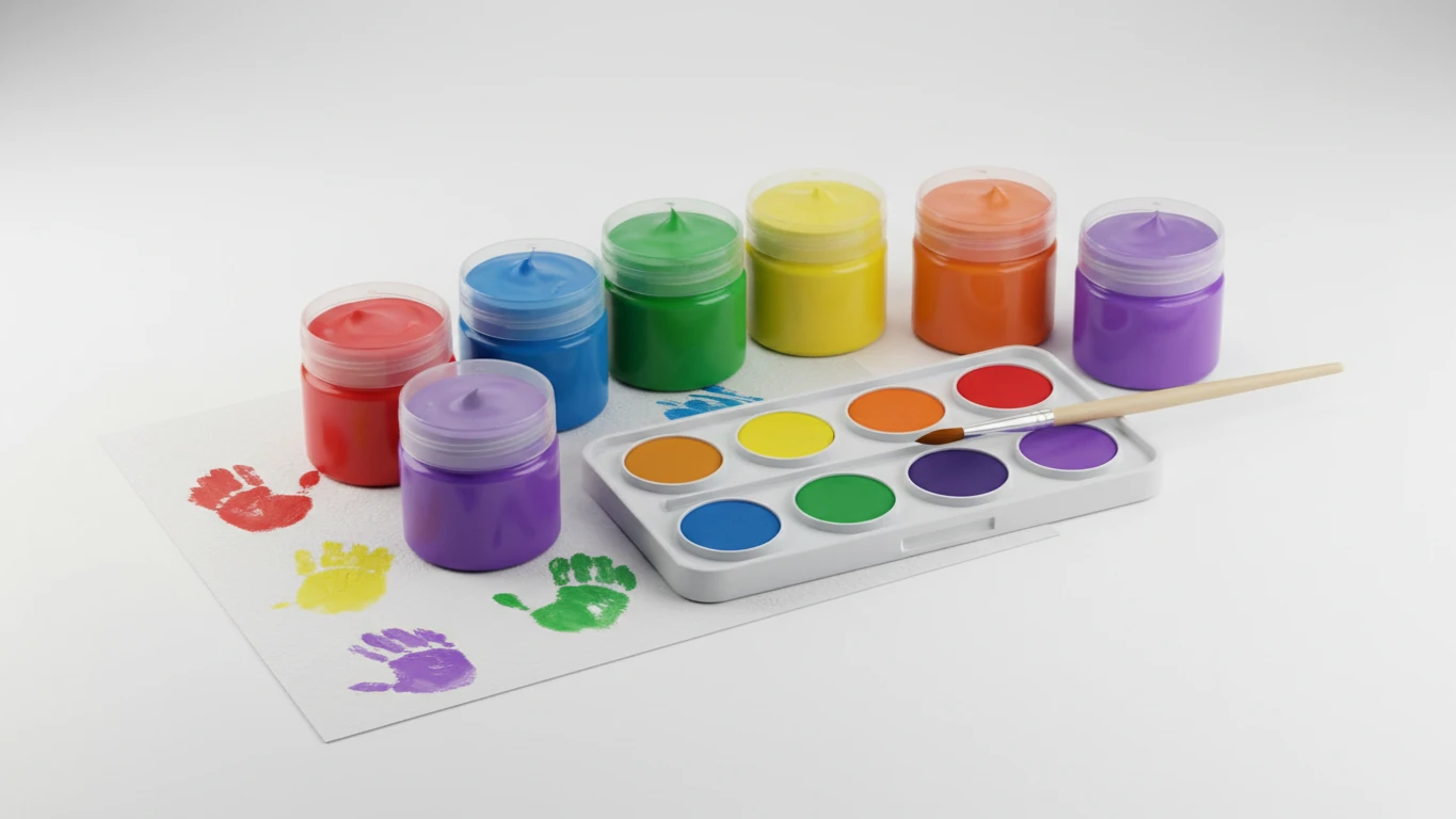 Kit de Tintas para Pintura a Dedo e Guache