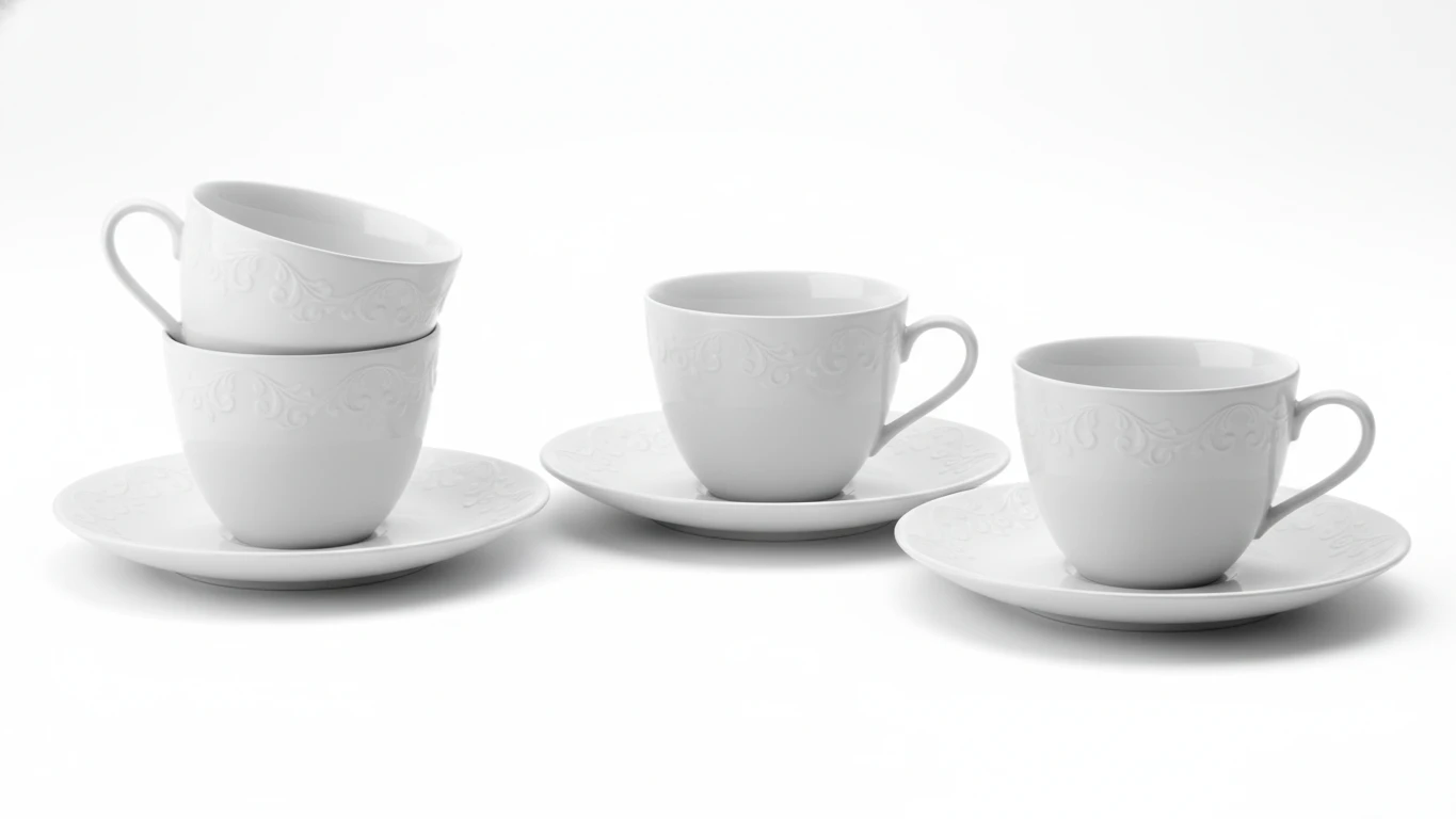 Kit de Xícaras e Pires de Porcelana Fina