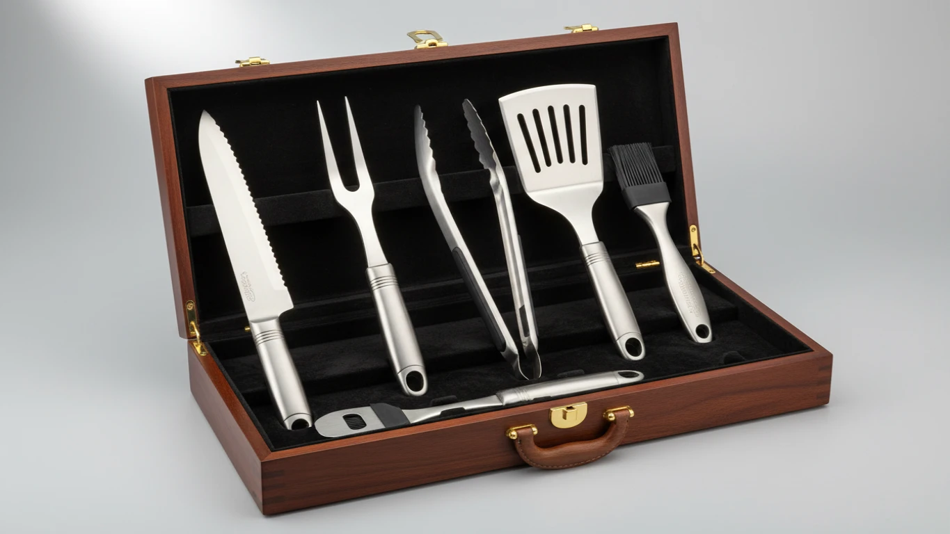 Kit para Churrasco Gourmet com Utensílios de Inox