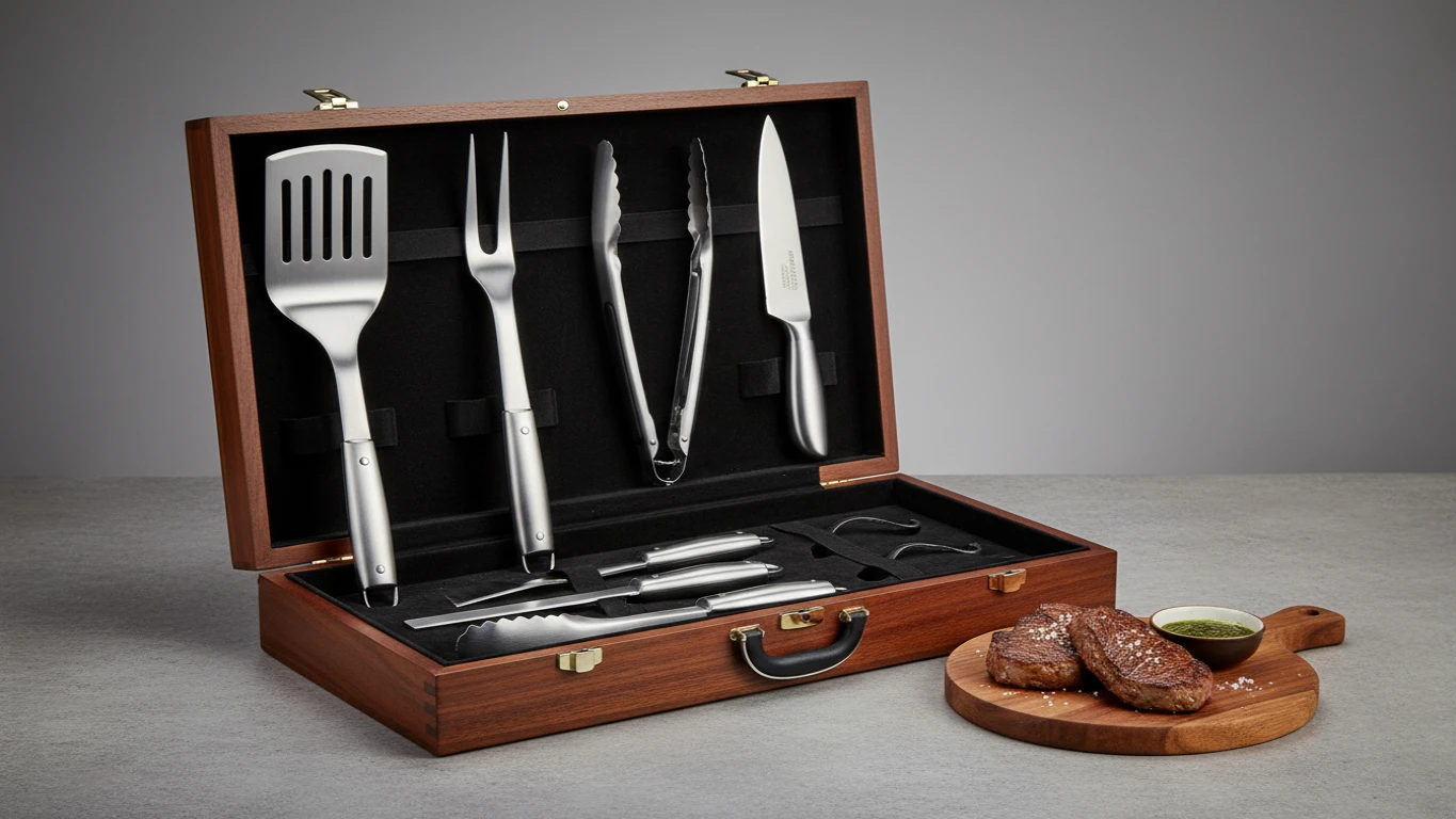 Kit para Churrasco com Utensílios de Inox Premium