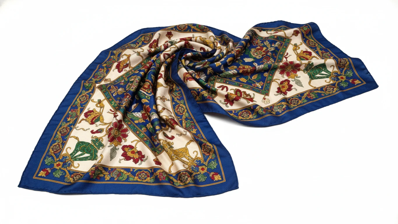 Lenço de Seda Estampado Premium