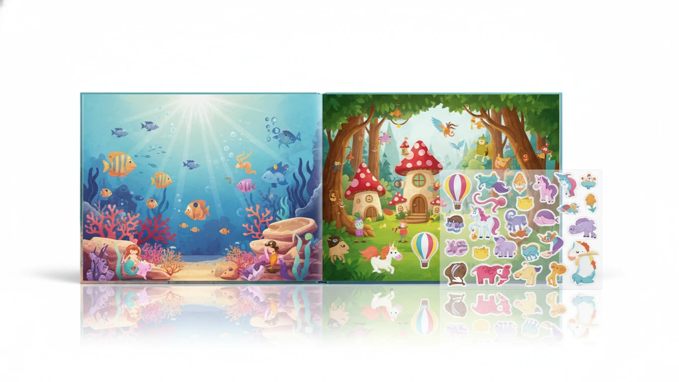 Livro com Adesivos Reutilizáveis de Cenários