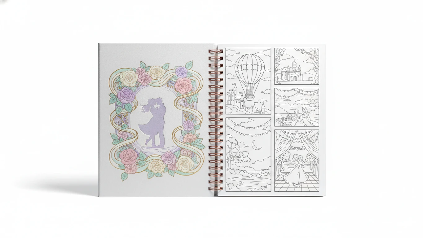 Livro de Colorir para Adultos com Tema Romântico