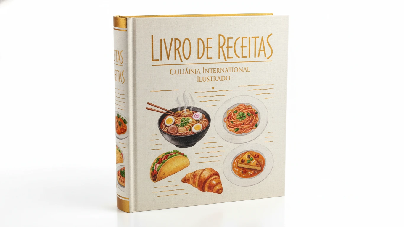 Livro de Receitas de Culinária Internacional Ilustrado