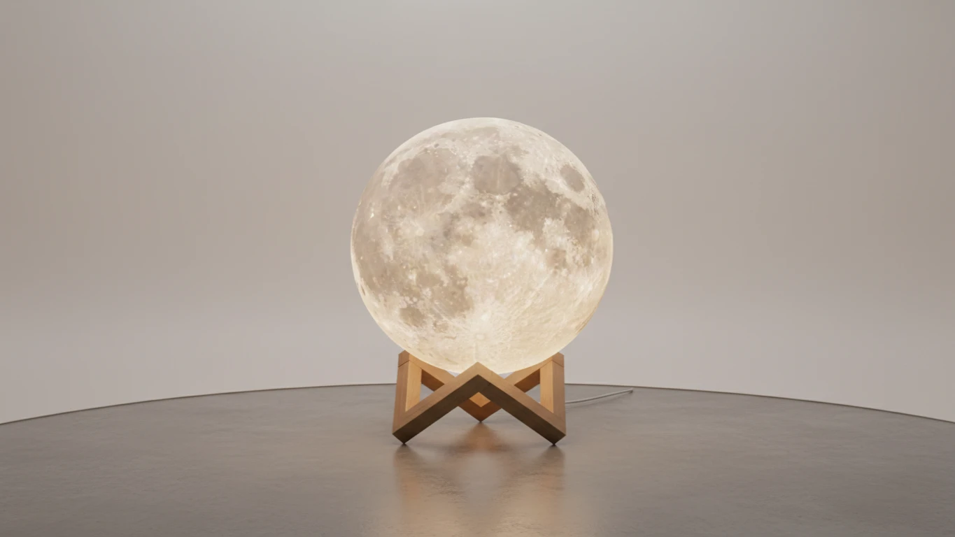 Luminária Lua Cheia 3D