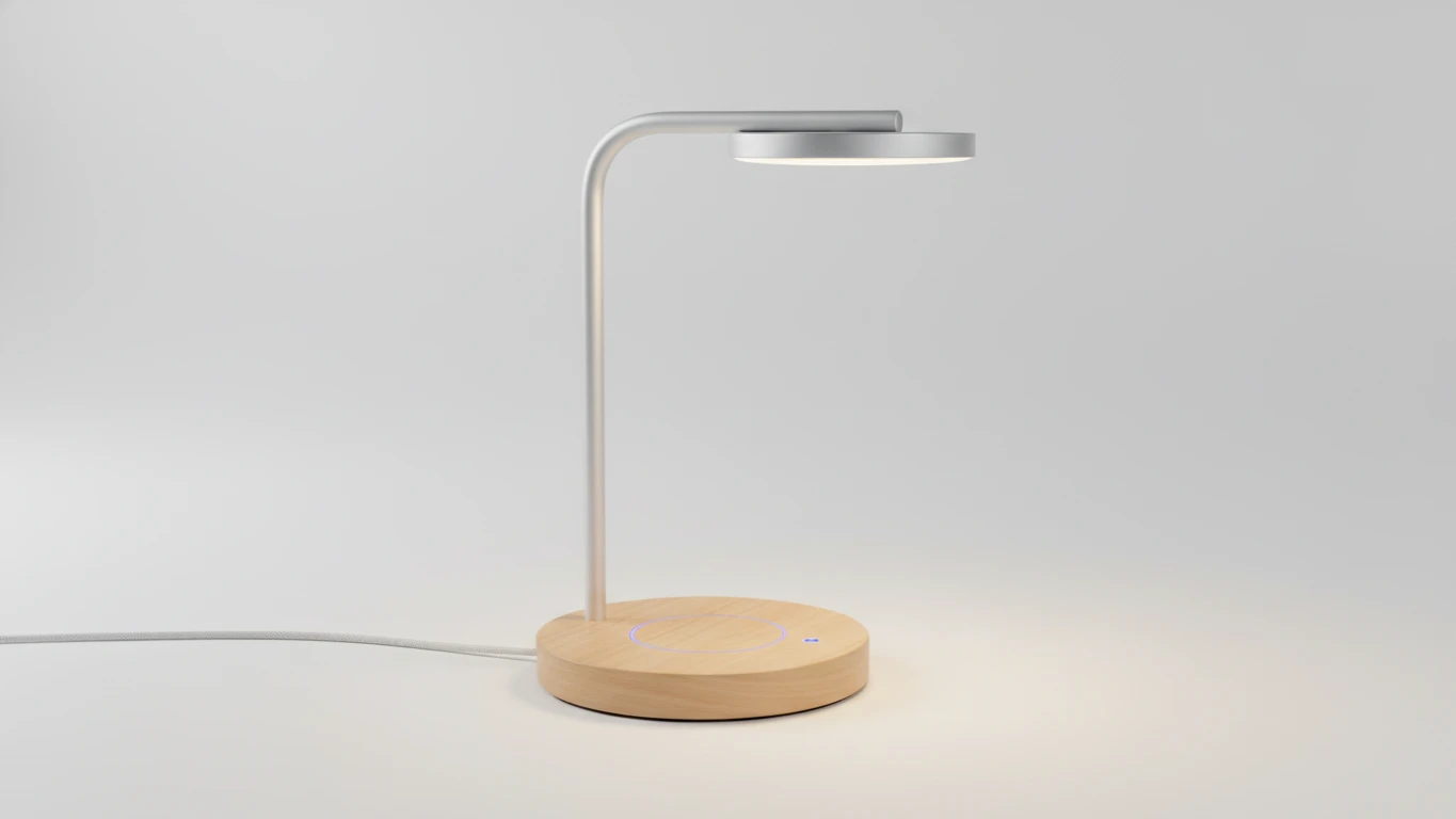 Luminária de Mesa LED com Carregador Indutivo