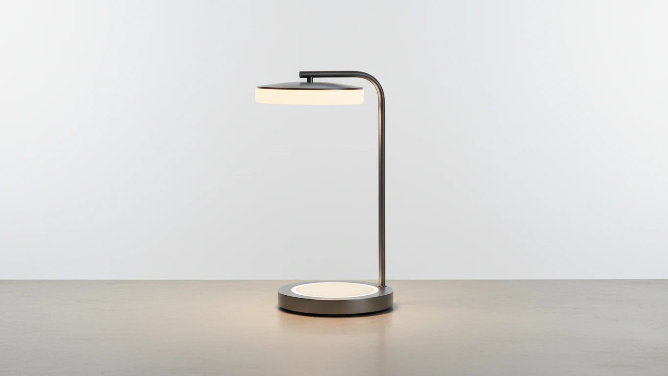 Luminária de Mesa com Carregador Sem Fio Integrado