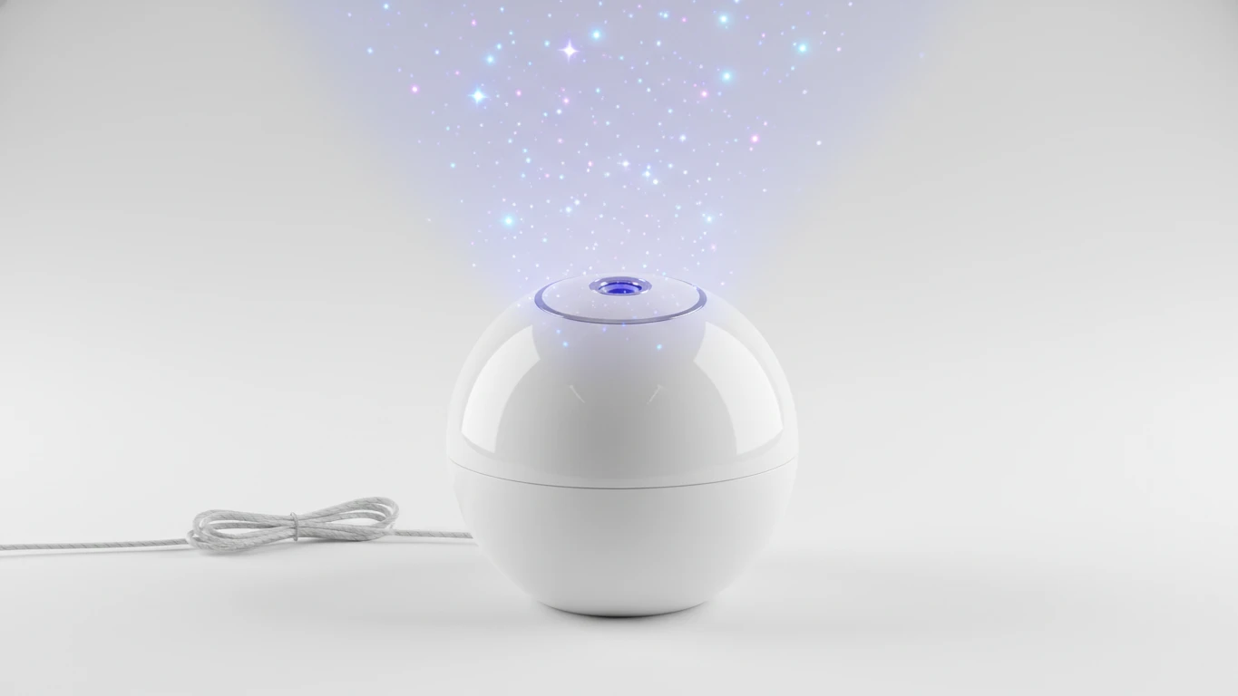 Luminária de Mesa com Projetor de Estrelas