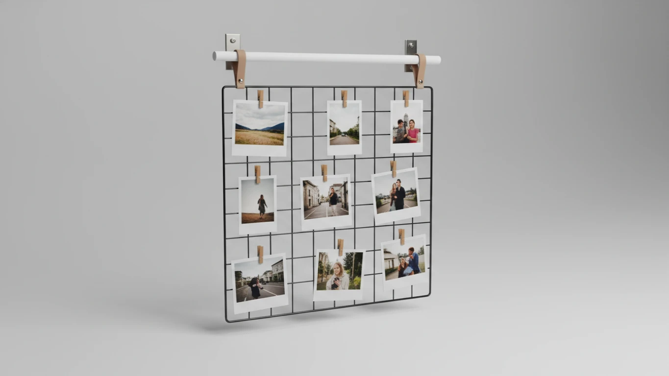 Painel de Fotos de Parede com Clips