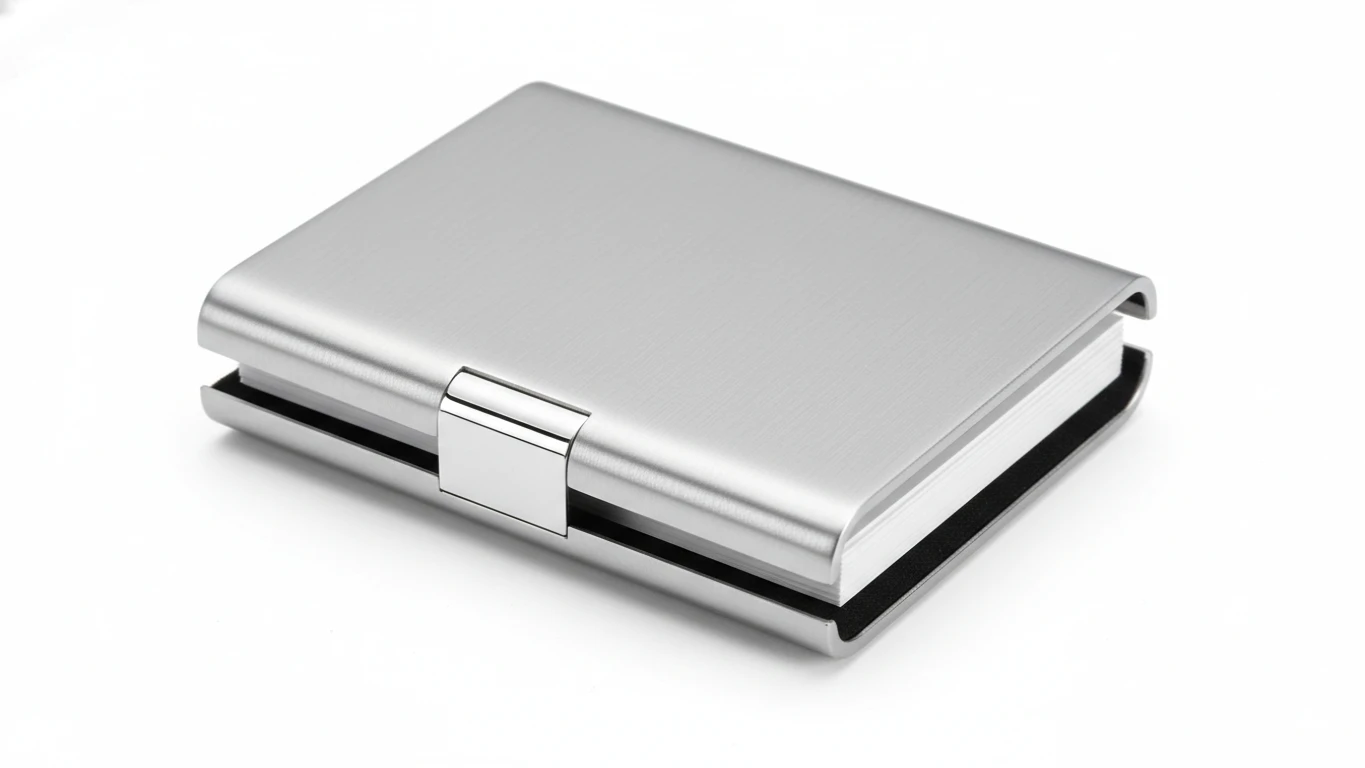 Porta-Cartões de Visita em Metal com Acabamento Refinado