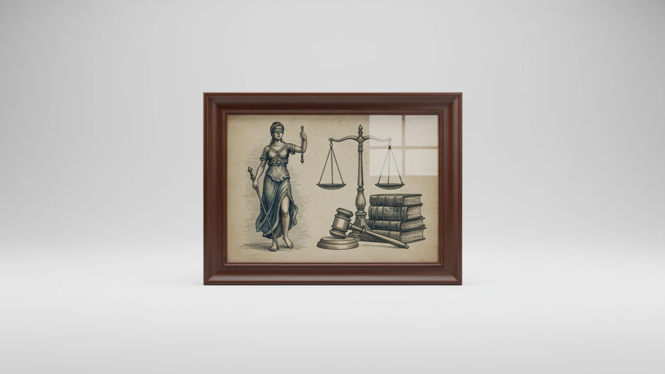 Quadro Decorativo com Temática Jurídica