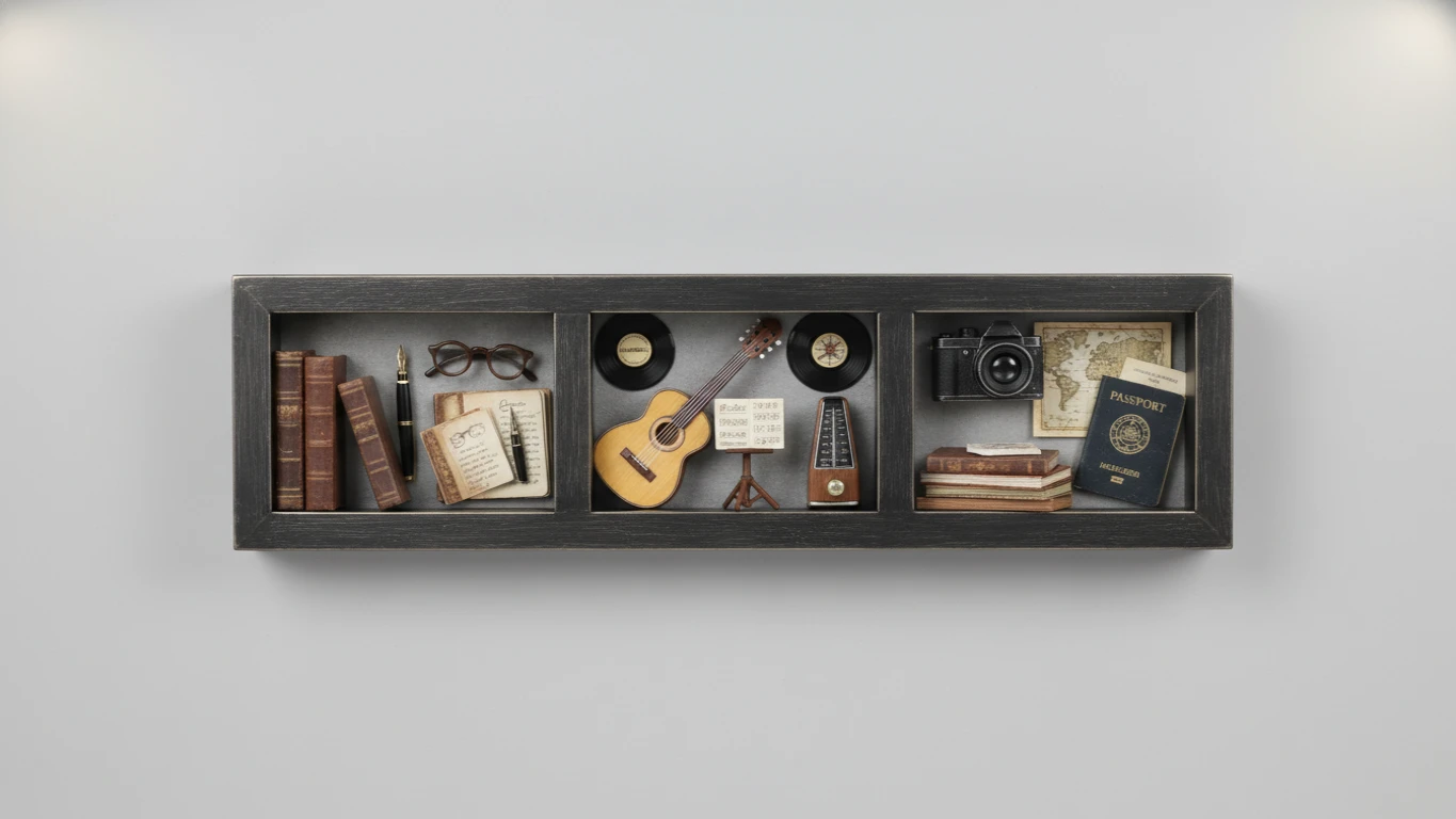 Quadro Decorativo com Temática de Hobbies ou Interesses