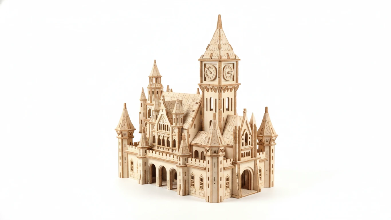 Quebra-Cabeça 3D de Construção Detalhada