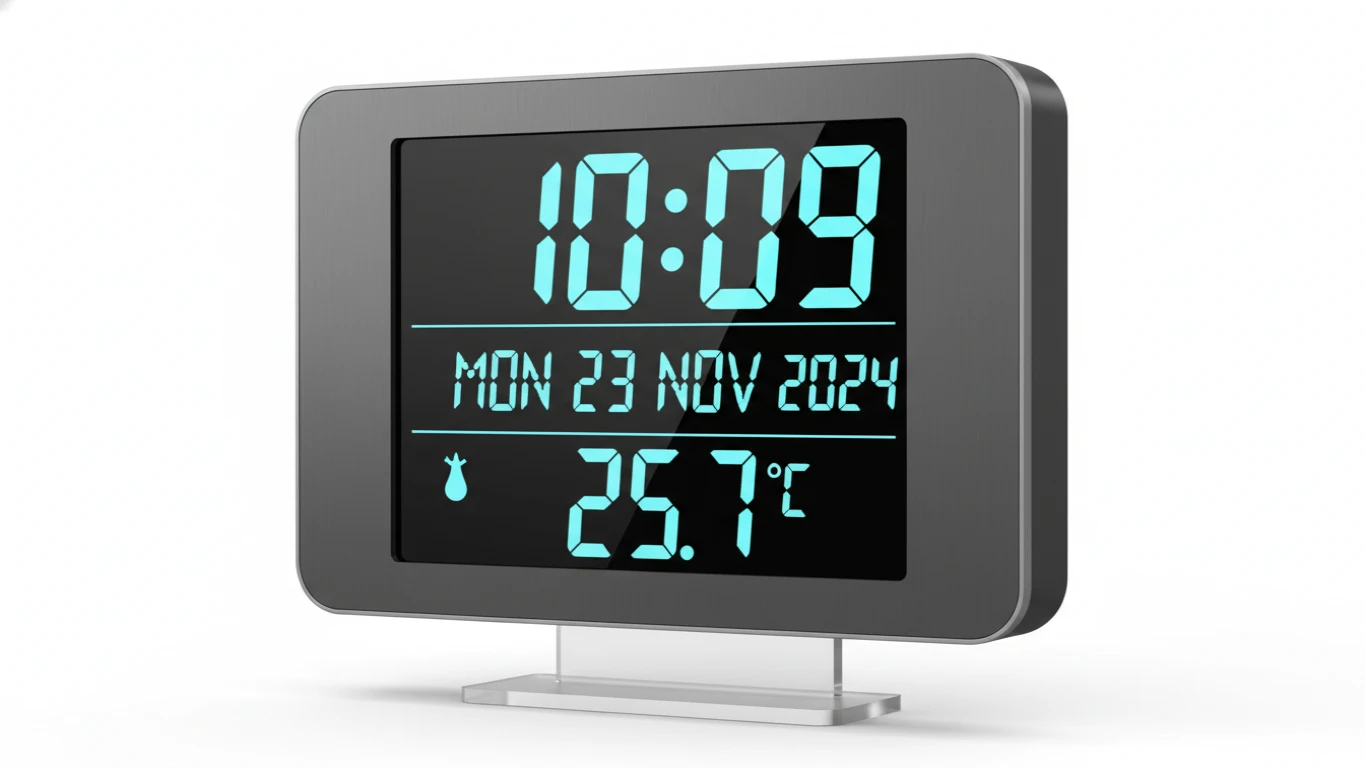 Relógio de Parede Digital com Calendário e Temperatura