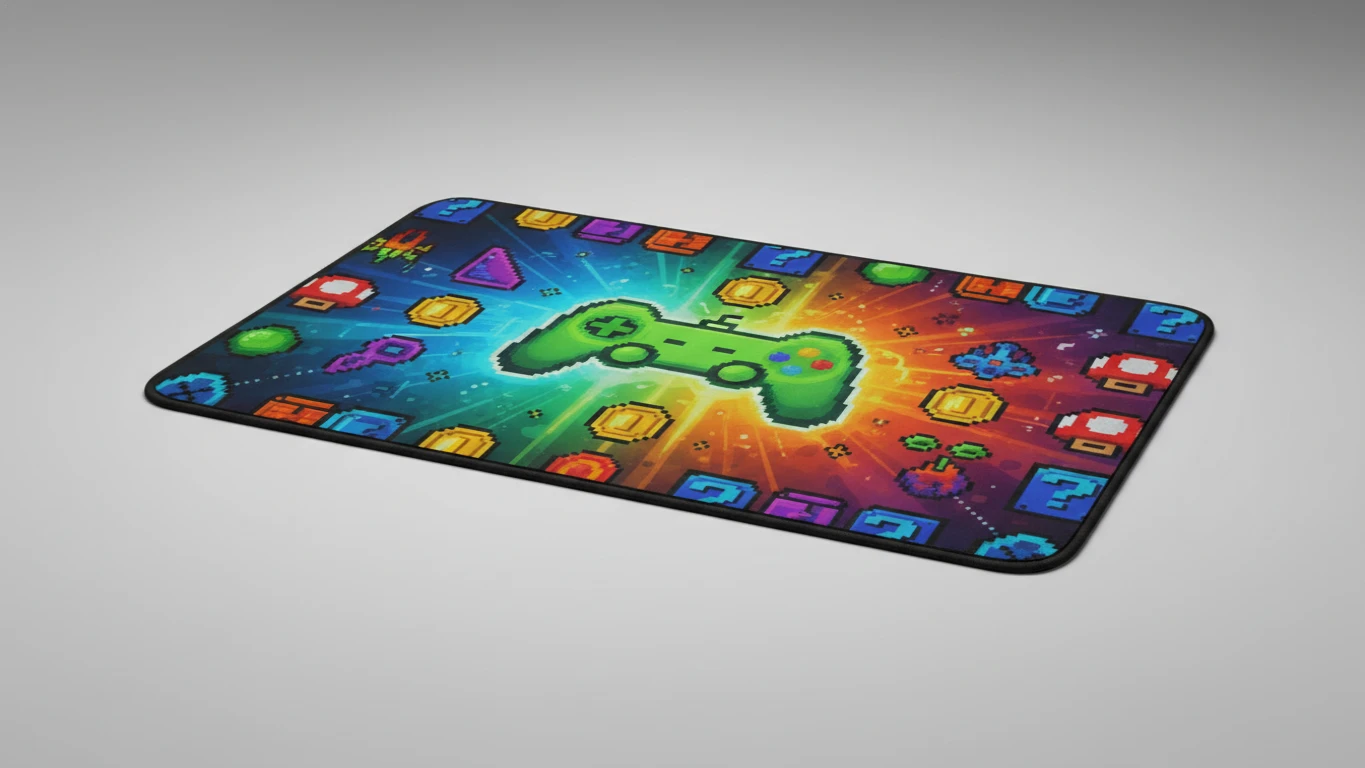 Tapete de Chão com Estampa Gamer