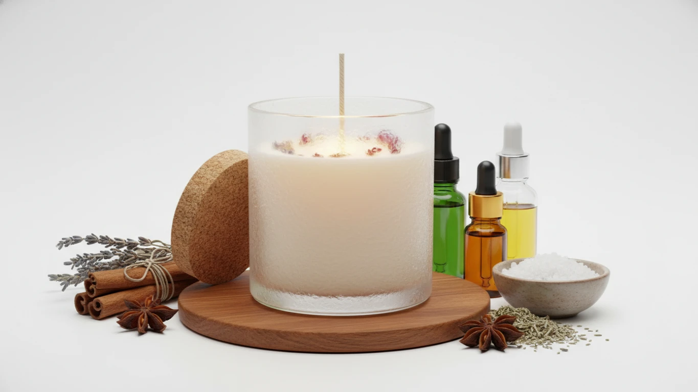Vela Aromática Artesanal com Óleos Essenciais