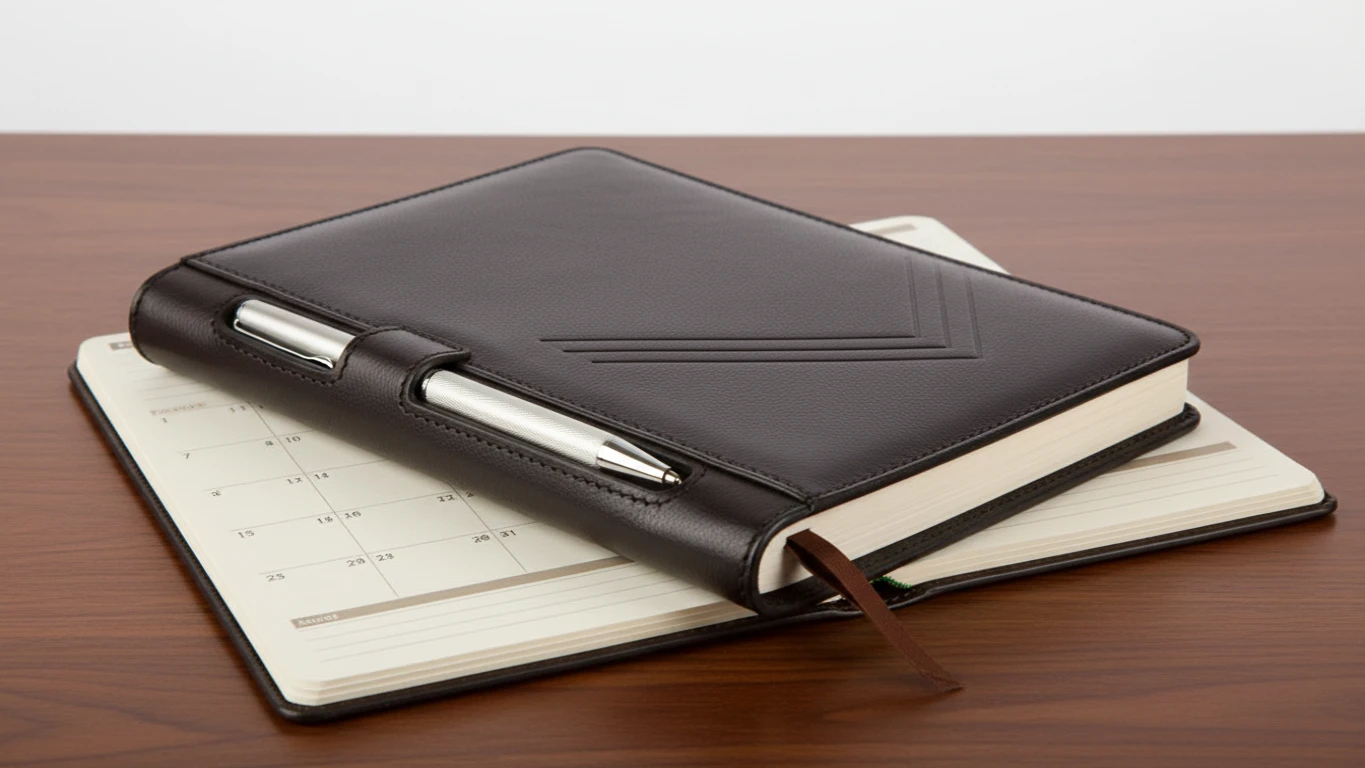 Agenda Planner Executivo em Couro
