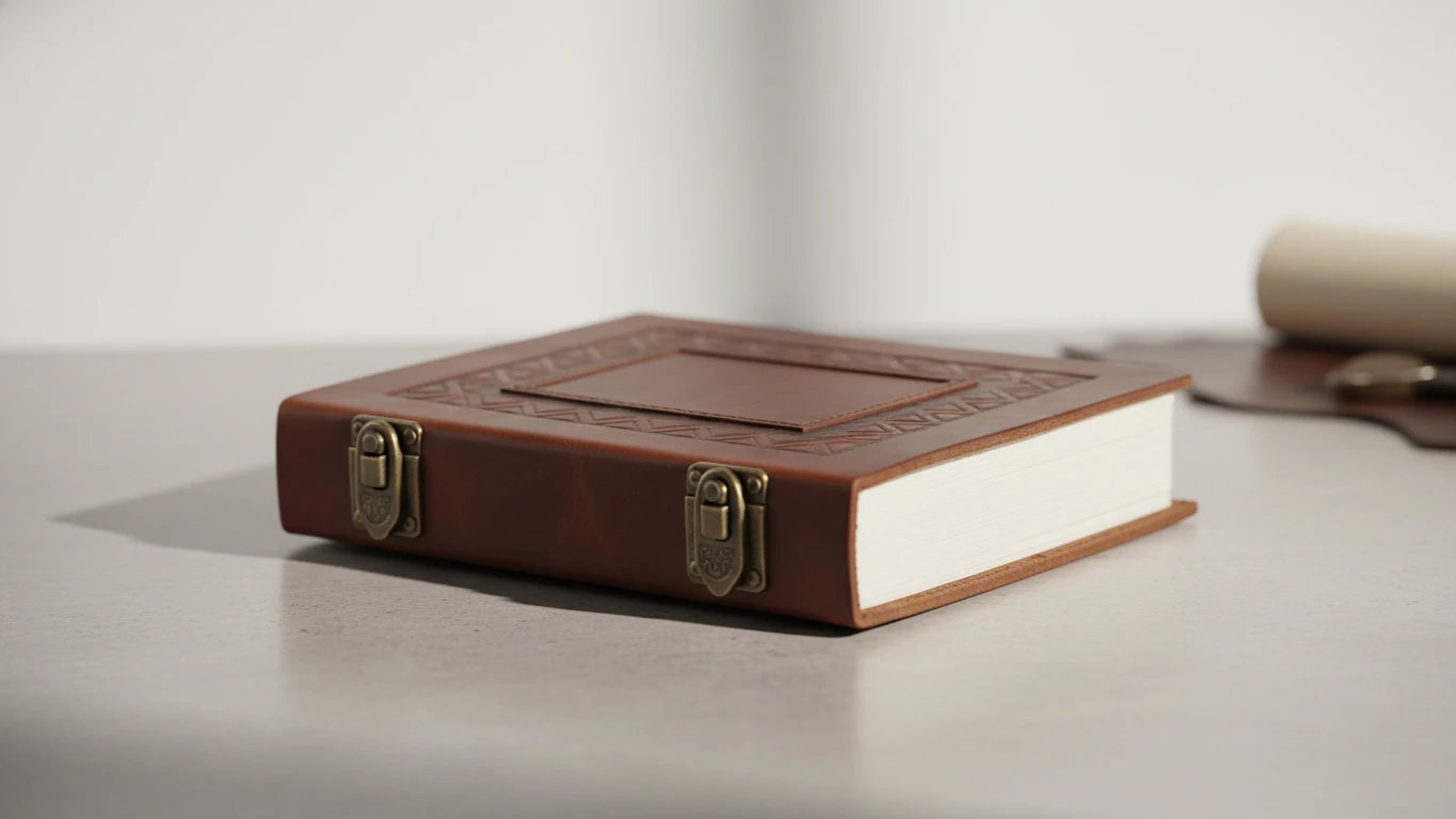 Álbum de Fotos Scrapbook em Couro