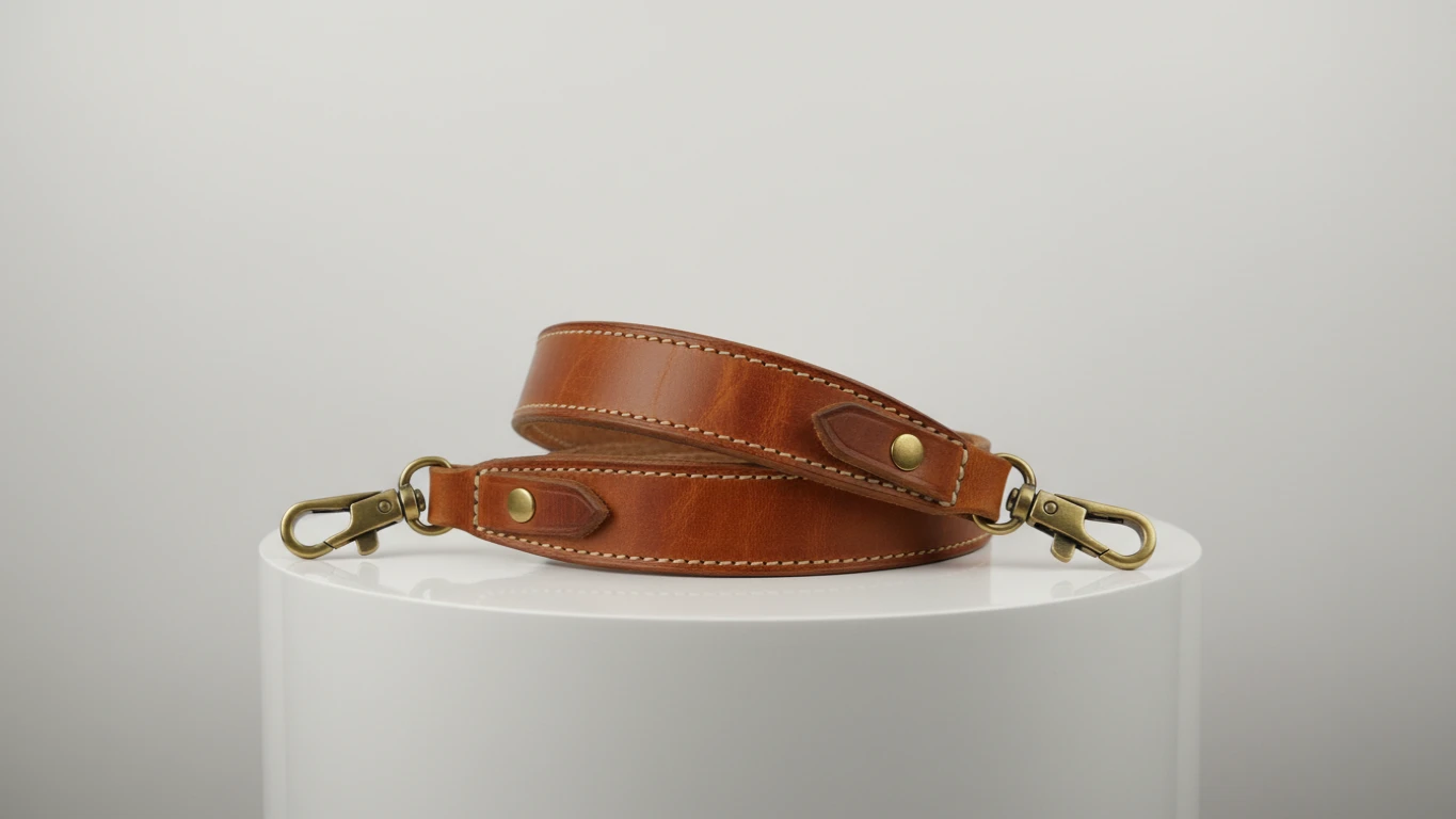 Alça de Pescoço em Couro Legítimo Vintage