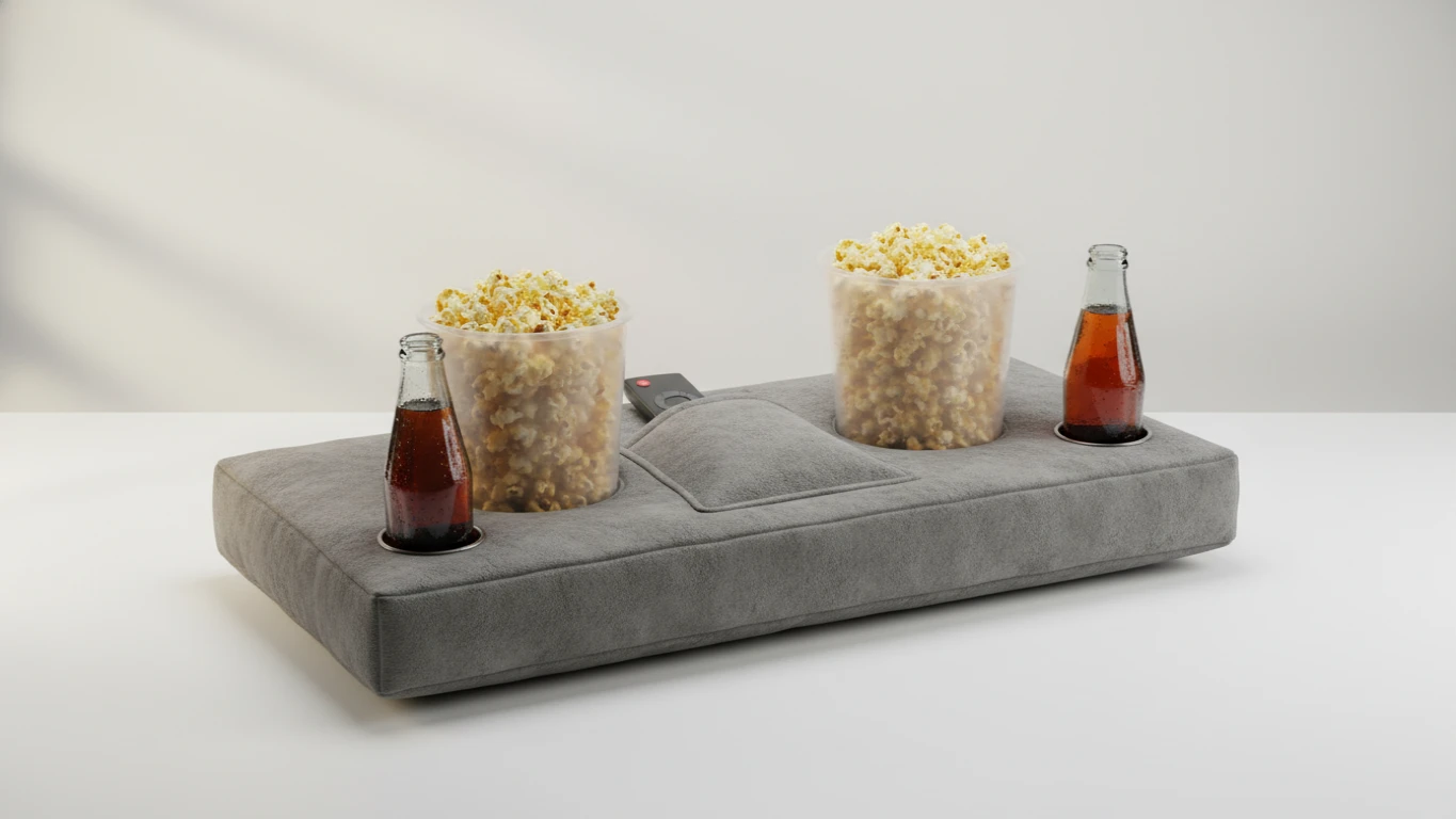 Almofada Porta-Pipoca para Noite de Cinema