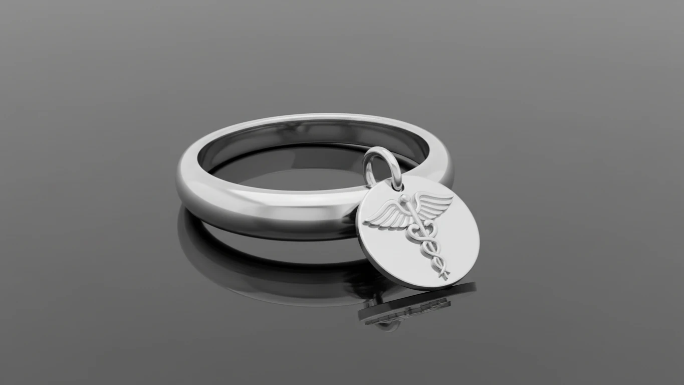 Anel com Pingente de Profissão