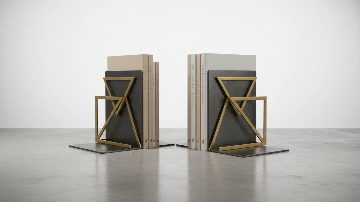Aparador de Livros com Design Geométrico