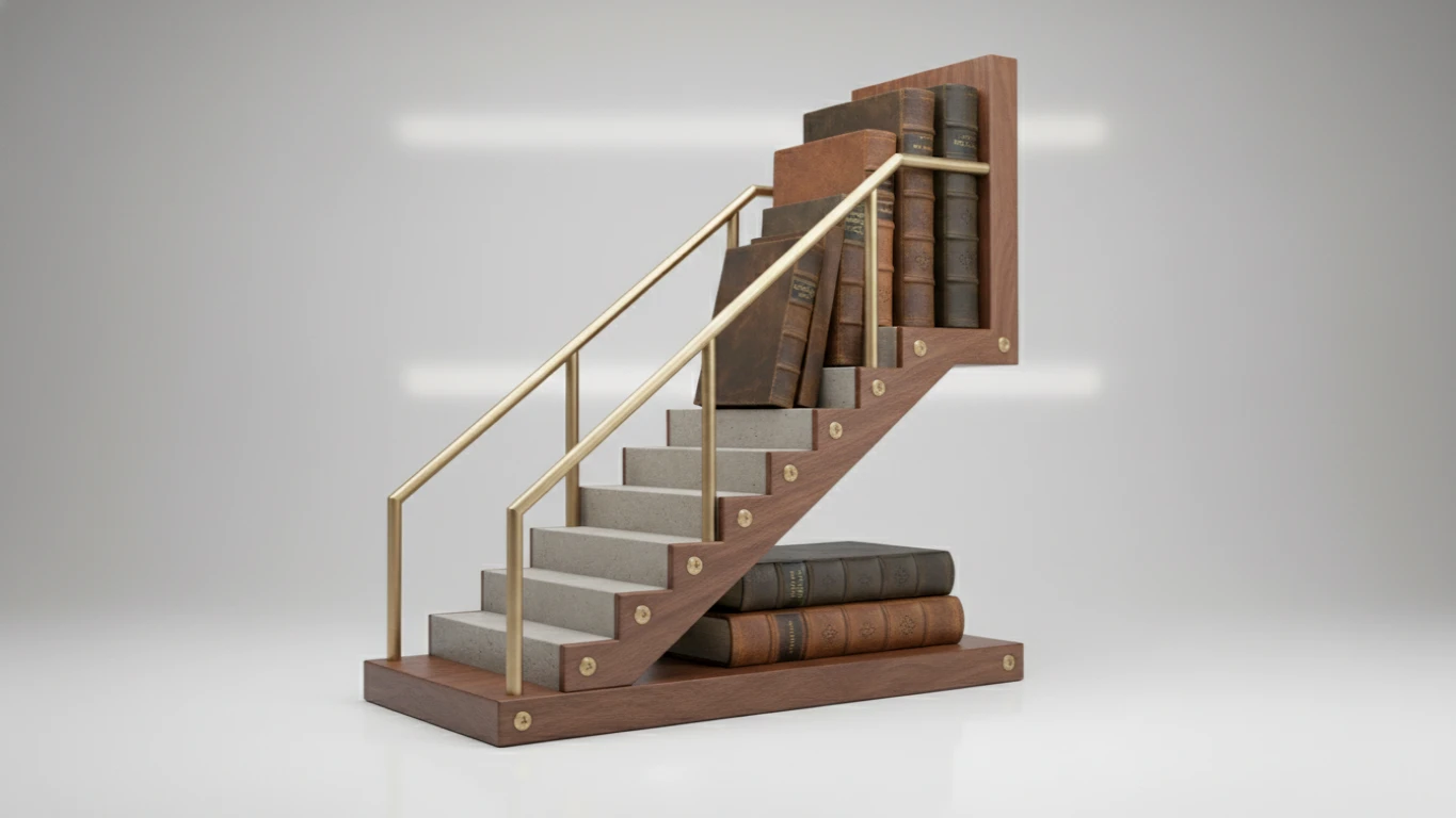 Aparador de Livros em Forma de Escada Arquitetônica