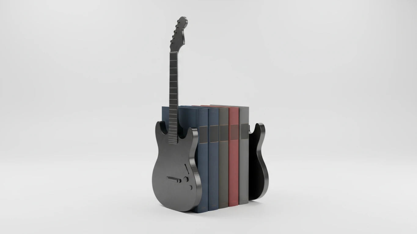 Aparador de Livros em Metal Guitarra