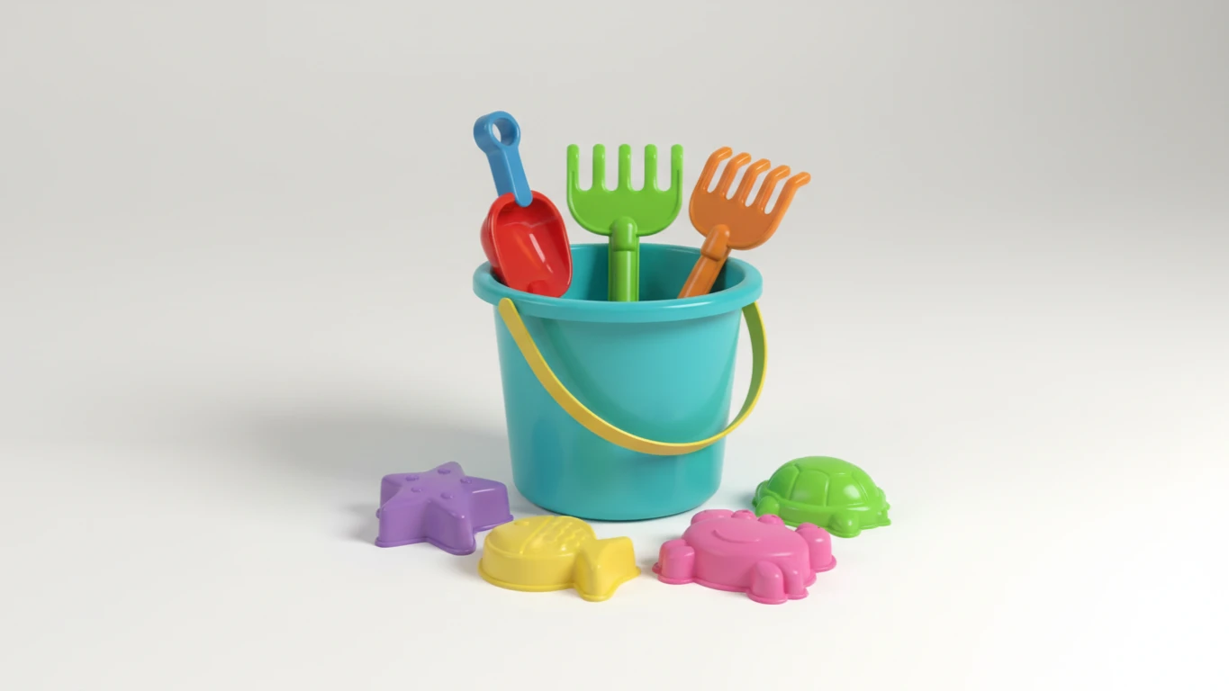 Balde de Praia com Acessórios para Bebê