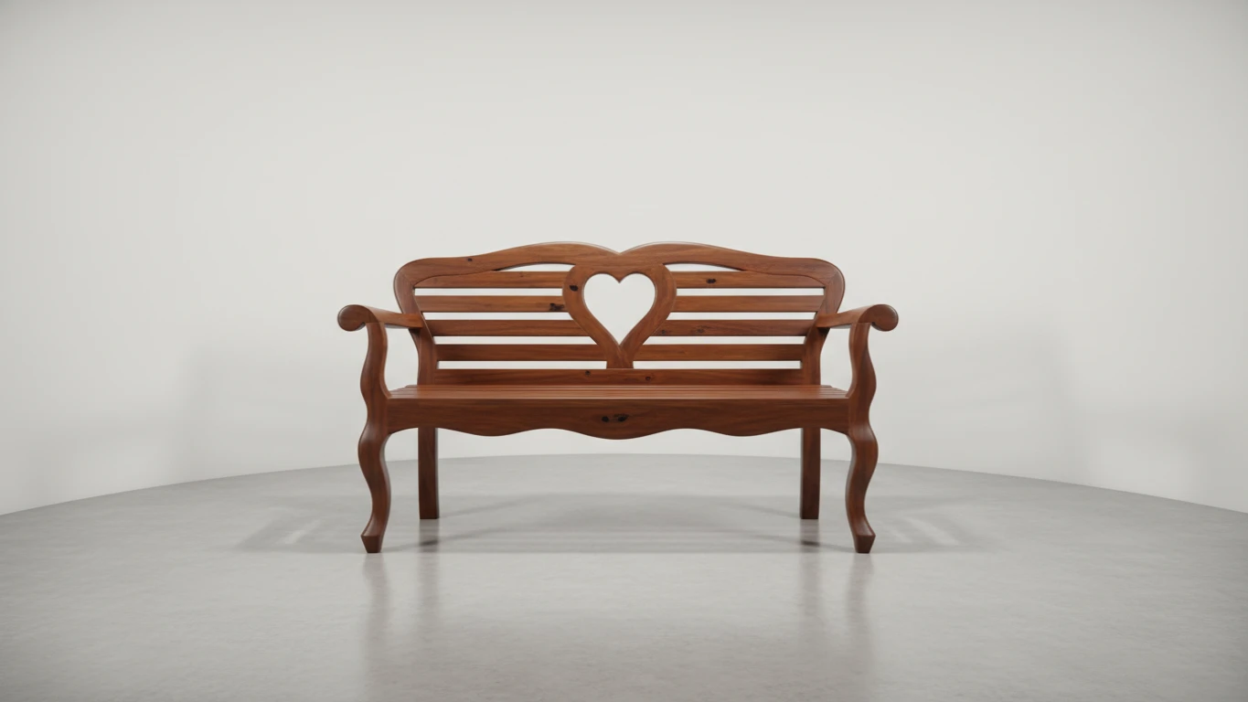 Banco de Jardim Estilo Namoradeira em Madeira