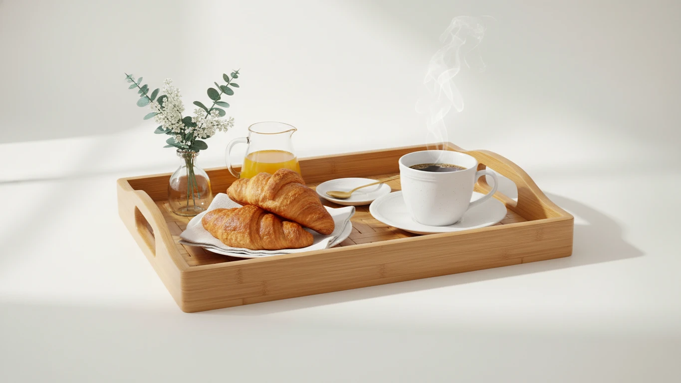 Bandeja de Bambu para Café na Cama