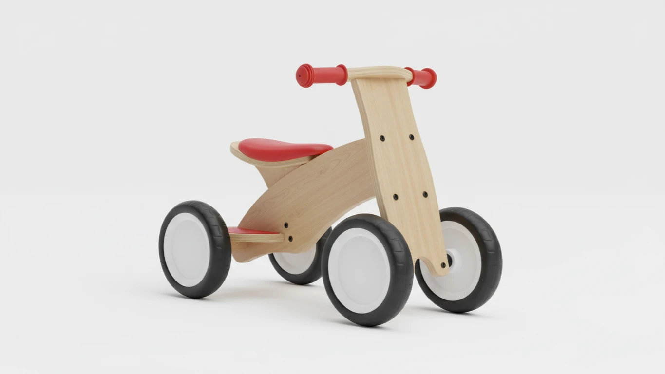Bicicleta de Equilíbrio Infantil de 4 Rodas