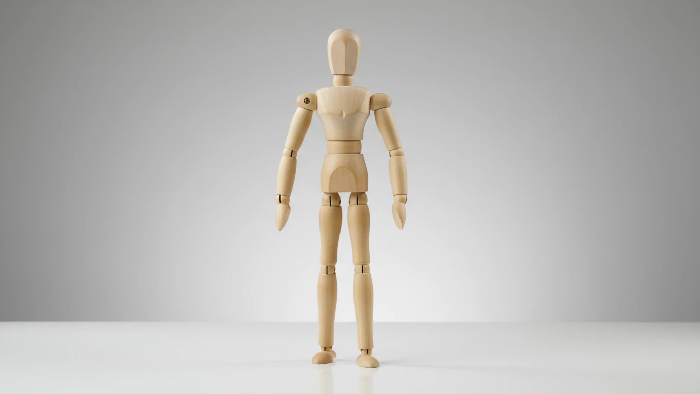 Boneco Articulado de Madeira