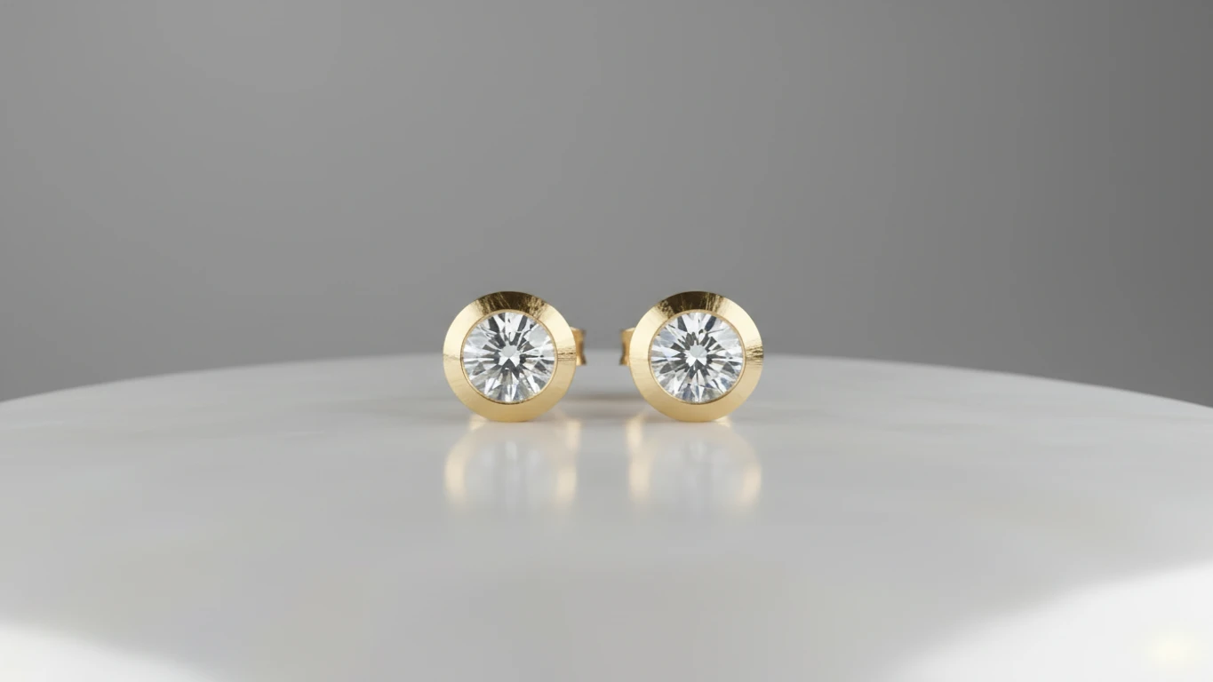 Brincos em Ouro 18k Ponto de Luz