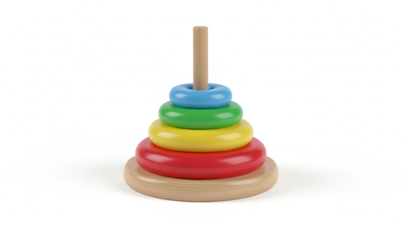 Brinquedo de Empilhar Argolas Coloridas