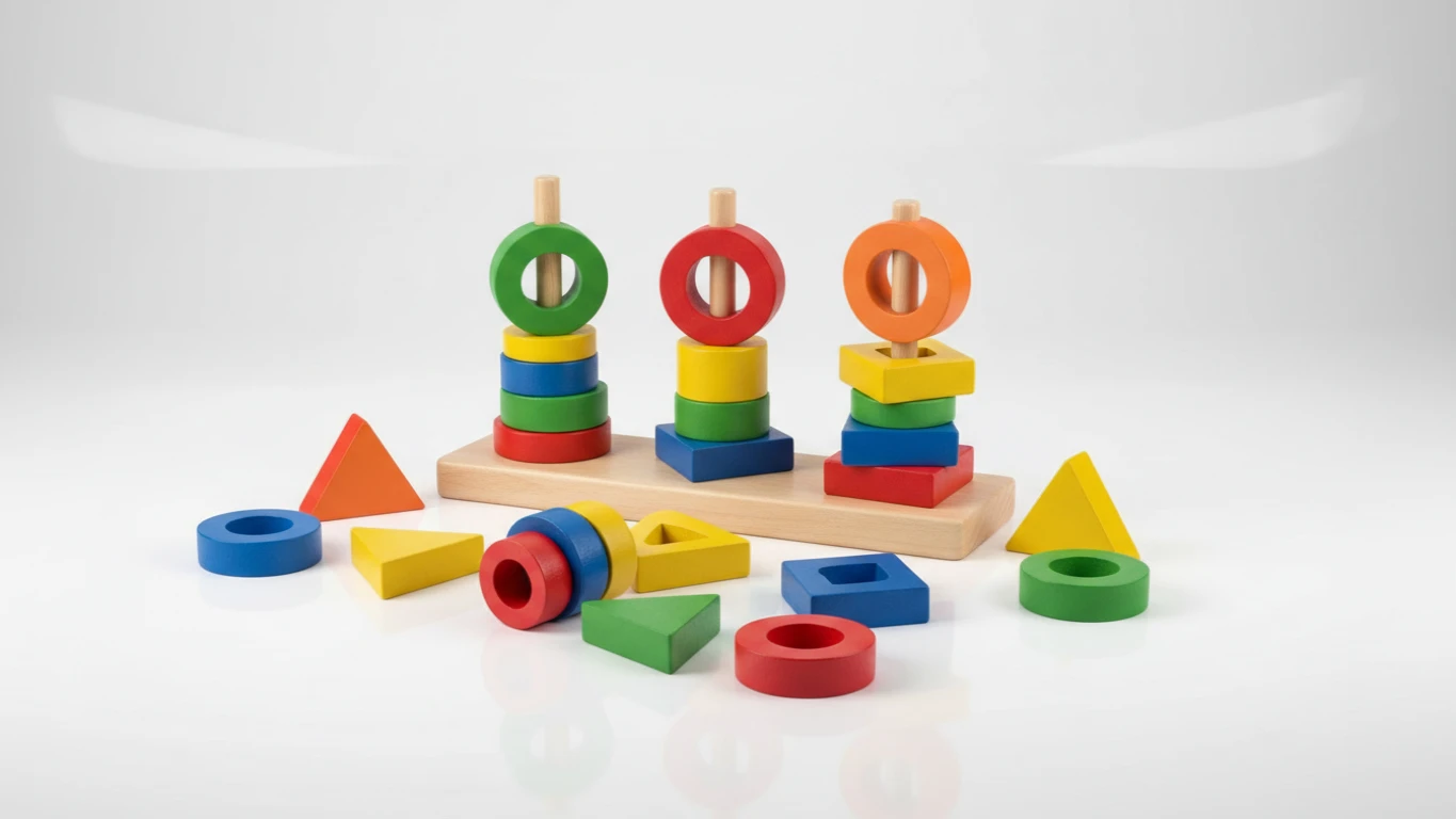 Brinquedo de Encaixe e Empilhar Didático