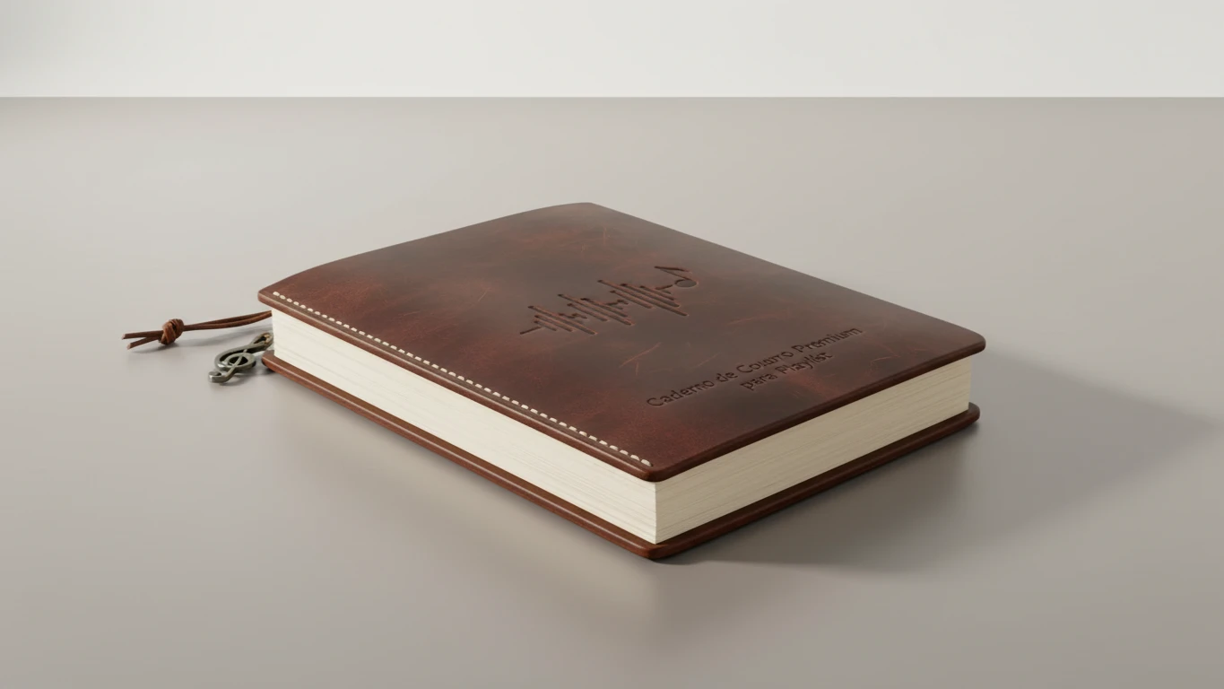 Caderno de Couro Premium para Playlist