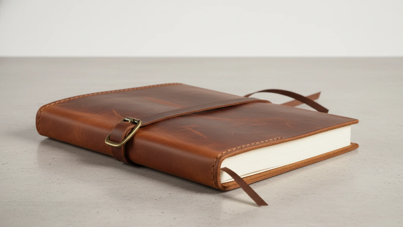 Caderno de Notas com Capa de Couro