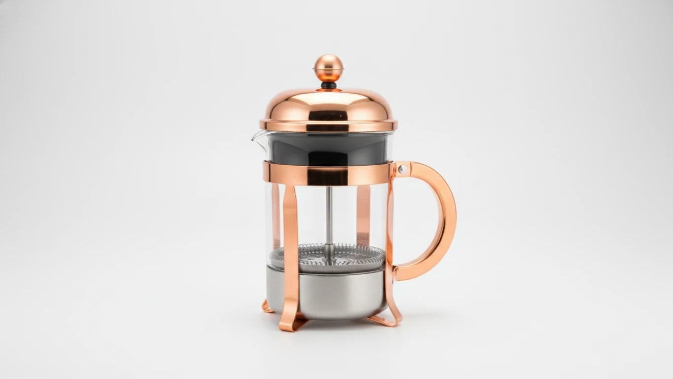 Cafeteira Francesa em Aço Inox e Cobre