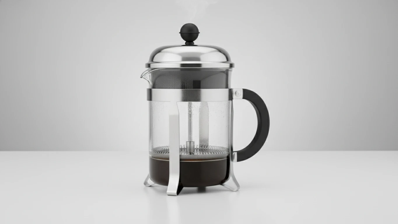 Cafeteira Prensa Francesa em Aço Inox e Vidro