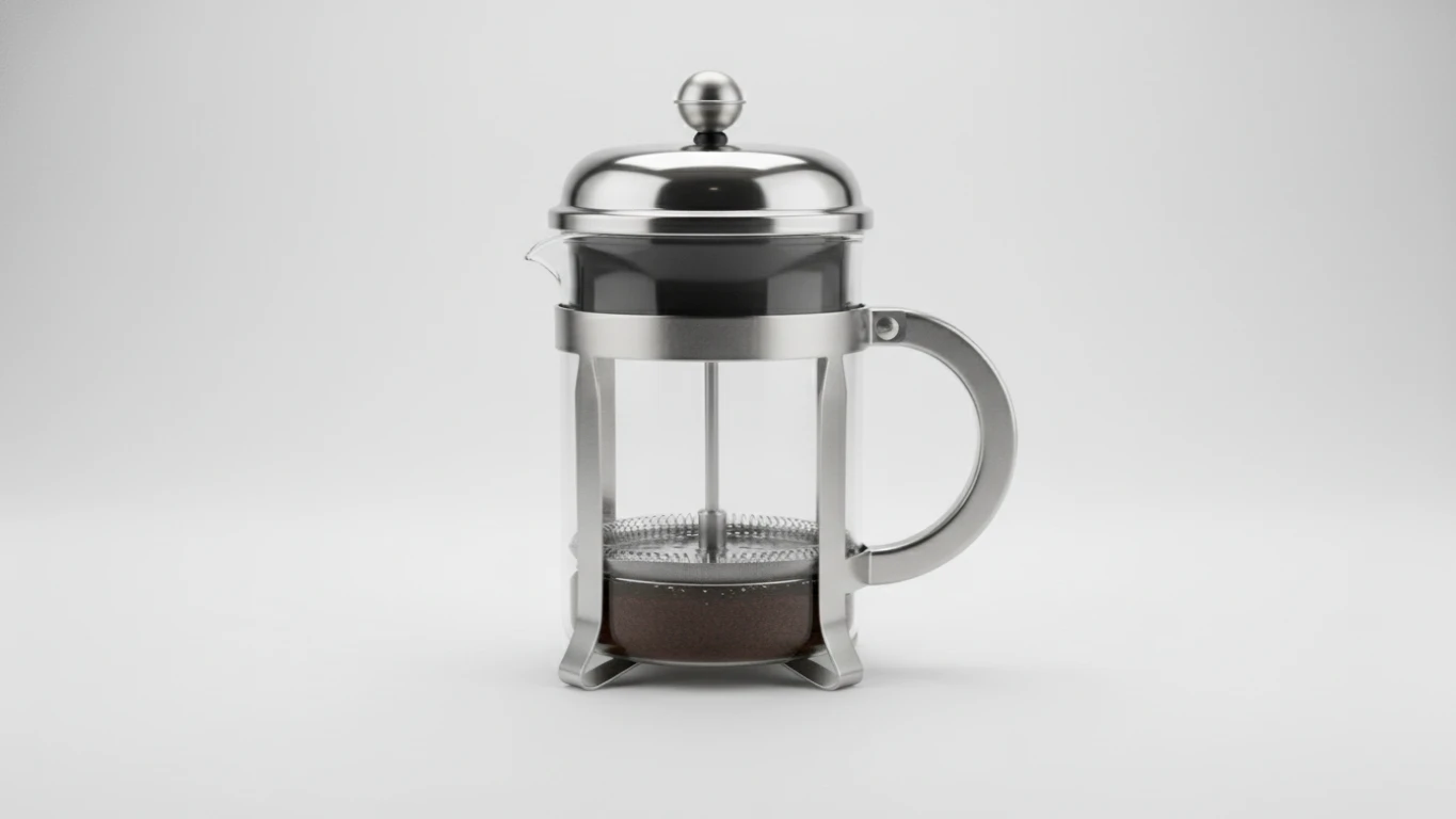Cafeteira Prensa Francesa em Vidro e Inox
