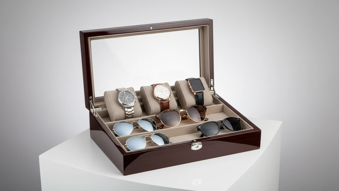 Caixa Organizadora de Relógios e Óculos
